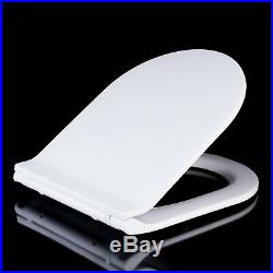 Luxury Soft Close White D Shape Bathroom Toilet Seat With Metal Fixing Hinges