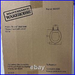 Maintenance Warehouse Plastic Round Toilet Seat with Cover, White 568320 Lot Of 10