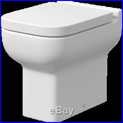 Modern Bathroom Back To Wall BTW Toilet Pan Top Mounted Soft Close Seat White