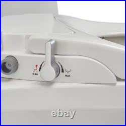 Modern Non-Electric Slow Close Bidet Seat for Elongated Toilets, White, Durable Modern Non-Electric Slow Close Bidet Seat for Elongated Toilets, White, Durable