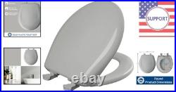 Modern Plastic Round Toilet Seat, Slow Close & Easy Clean Ice Grey Design