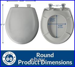 Modern Plastic Round Toilet Seat, Slow Close & Easy Clean Ice Grey Design