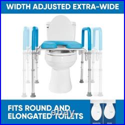 Multi-Functional Raised Toilet Seat with Arm Handles Fits All Toilets, 330 lb