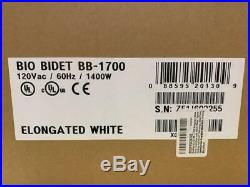 NEW Bio Bidet BioBidet BB-1700 Bliss Toilet Seat Self Cleaning Elongated White