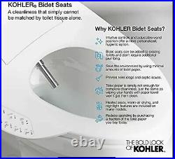 NEW KOHLER K-8298-0 C3 155 Elongated Warm Water Bidet Toilet Seat White