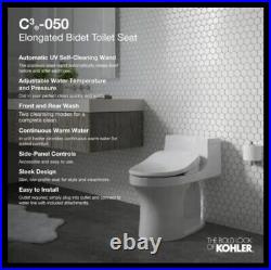 NIB KohlerC3050 Electric Bidet Seat for Elongated Toilets White Model K-18751-0