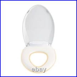 NIB LumaWarm ROUND Heated Electric Warm Toilet Seat Nightlight White