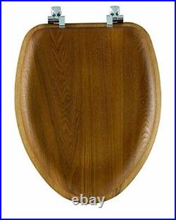 Natural Reflections Wood Finish Toilet Seat With Chrome Hinges Including Kohler
