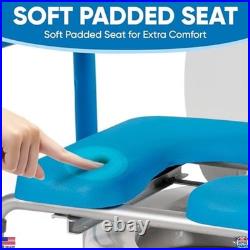 Padded Raised Toilet Seat with Handles, Adjustable Height, 420lb Capacity