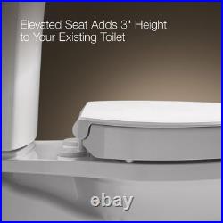 Plastic Elevated Toilet Seat with Quiet-Close and Quick-Clean Design Plastic Elevated Toilet Seat with Quiet-Close and Quick-Clean Design