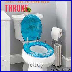 Polyresin Ocean Life Dolphins Toilet Seat By, Standard Round, 17 Inches, Cle