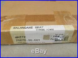 Porcher 70070-00.001 Salangane Elongated TOILET Seat, White Finish, CHROME