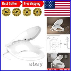PureWash M250 Manual Round Bidet Toilet Seat, White, Quiet-Close Lid Prevents