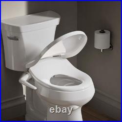 PureWash M250 Manual Round Bidet Toilet Seat, White, Quiet-Close Lid Prevents