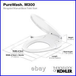 PureWash M300 Manual Elongated Bidet Toilet Seat, Chrome Handle, Quiet-Close PureWash M300 Manual Elongated Bidet Toilet Seat, Chrome Handle, Quiet-Close