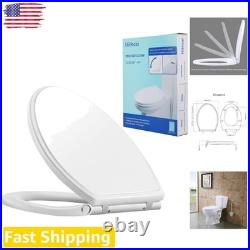 Quiet-Close Elongated Toilet Seat with Quick Release for Easy Cleaning