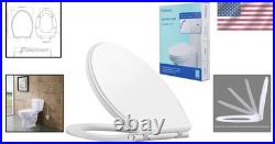 Quiet-Close Elongated Toilet Seat with Quick Release for Easy Cleaning