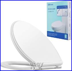 Quiet-Close Elongated Toilet Seat with Quick Release for Easy Cleaning