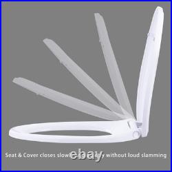 Quiet-Close Elongated Toilet Seat with Quick Release for Easy Cleaning