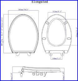 Quiet-Close Elongated Toilet Seat with Quick Release for Easy Cleaning