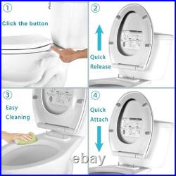 Quiet-Close Elongated Toilet Seat with Quick Release for Easy Cleaning