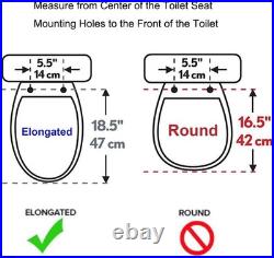 Quiet-Close Elongated Toilet Seat with Quick Release for Easy Cleaning