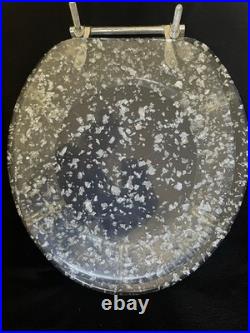 RARE Mid century Modern 1950's Acrylic, Silver Flex Toilet Seat