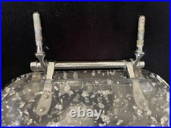 RARE Mid century Modern 1950's Acrylic, Silver Flex Toilet Seat