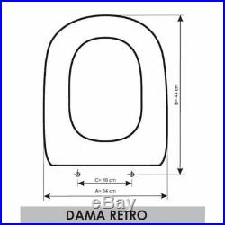 ROCA DAMA RETRO Toilet Replacement Seat & Cover with Regular Bar Hinge 801327004