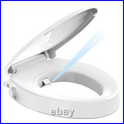 Raised Bidet Toilet Seat Elongated 18.5 Soft Close, Dual Self-Cleaning Noz Raised Bidet Toilet Seat Elongated 18.5 Soft Close, Dual Self-Cleaning Noz