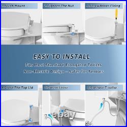 Raised Bidet Toilet Seat Elongated 18.5 Soft Close, Dual Self-Cleaning Noz Raised Bidet Toilet Seat Elongated 18.5 Soft Close, Dual Self-Cleaning Noz