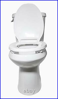 Raised Plastic Toilet Seat Closed Front with Cover ADA Compliant Handicap