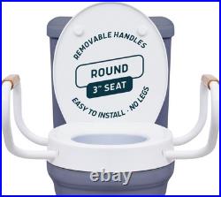 Raised Toilet Seat with Handles Round/Standard Easy to Install Toilet Sea Raised Toilet Seat with Handles Round/Standard Easy to Install Toilet Sea