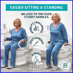 Raised Toilet Seat with Handles Round/Standard Easy to Install Toilet Sea Raised Toilet Seat with Handles Round/Standard Easy to Install Toilet Sea