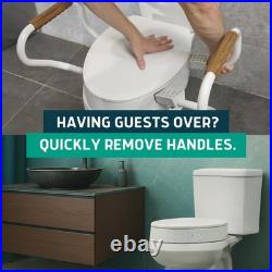 Raised Toilet Seat with Handles Round/Standard Easy to Install Toilet Sea Raised Toilet Seat with Handles Round/Standard Easy to Install Toilet Sea