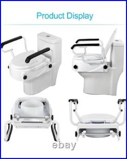 Raised Toilet Seat with Removable Handles, 5.9 Elevated Toilet Seat Riser Raised Toilet Seat with Removable Handles, 5.9 Elevated Toilet Seat Riser