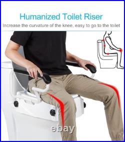 Raised Toilet Seat with Removable Handles, 5.9 Elevated Toilet Seat Riser Raised Toilet Seat with Removable Handles, 5.9 Elevated Toilet Seat Riser