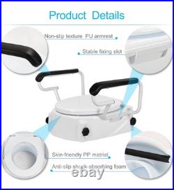Raised Toilet Seat with Removable Handles, 5.9 Elevated Toilet Seat Riser Raised Toilet Seat with Removable Handles, 5.9 Elevated Toilet Seat Riser