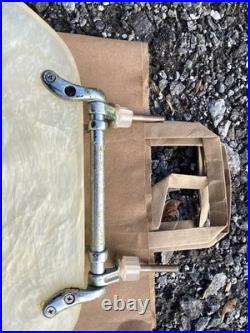 Rare Vintage Beige / Gold Tone Pearl Plastic Resin Toilet Seat