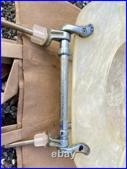 Rare Vintage Beige / Gold Tone Pearl Plastic Resin Toilet Seat