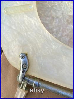 Rare Vintage Beige / Gold Tone Pearl Plastic Resin Toilet Seat