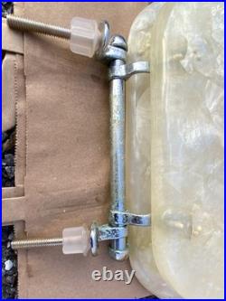 Rare Vintage Beige / Gold Tone Pearl Plastic Resin Toilet Seat