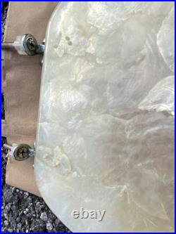 Rare Vintage Beige / Gold Tone Pearl Plastic Resin Toilet Seat