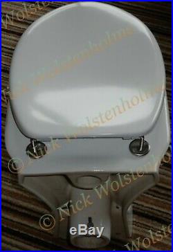Replacement Twyfords Rhapsody / Jupiter Seat in WHITE + S/Steel hinges