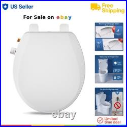 Round Bidet Toilet Seat Plastic White Non-Electric Dual Nozzle Easy Install