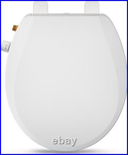 Round Bidet Toilet Seat Plastic White Non-Electric Dual Nozzle Easy Install
