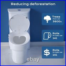 Round Bidet Toilet Seat Plastic White Non-Electric Dual Nozzle Easy Install