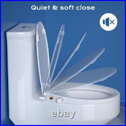 Round Bidet Toilet Seat Plastic White Non-Electric Dual Nozzle Easy Install