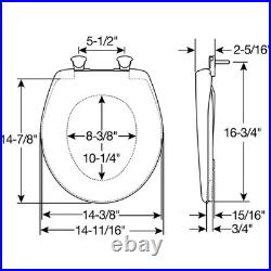 Round Soft-Close Easy-Clean Never-Loosens Plastic Toilet Seat in Innocent Blush