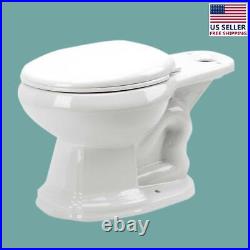 Round Toilet Bowl Only Vitreous China White Porcelain Classic